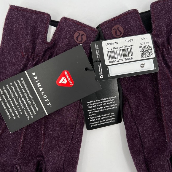 LULULEMON City Keeper Gloves Mens Unisex Purple Primaloft Tech Friendly NWT - Picture 5 of 7